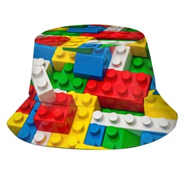 Plastic Toy Blocks Bucket Hat Fisherman Hat Beach Travel Sun Hat Outdoor Cap for Adults Men Women