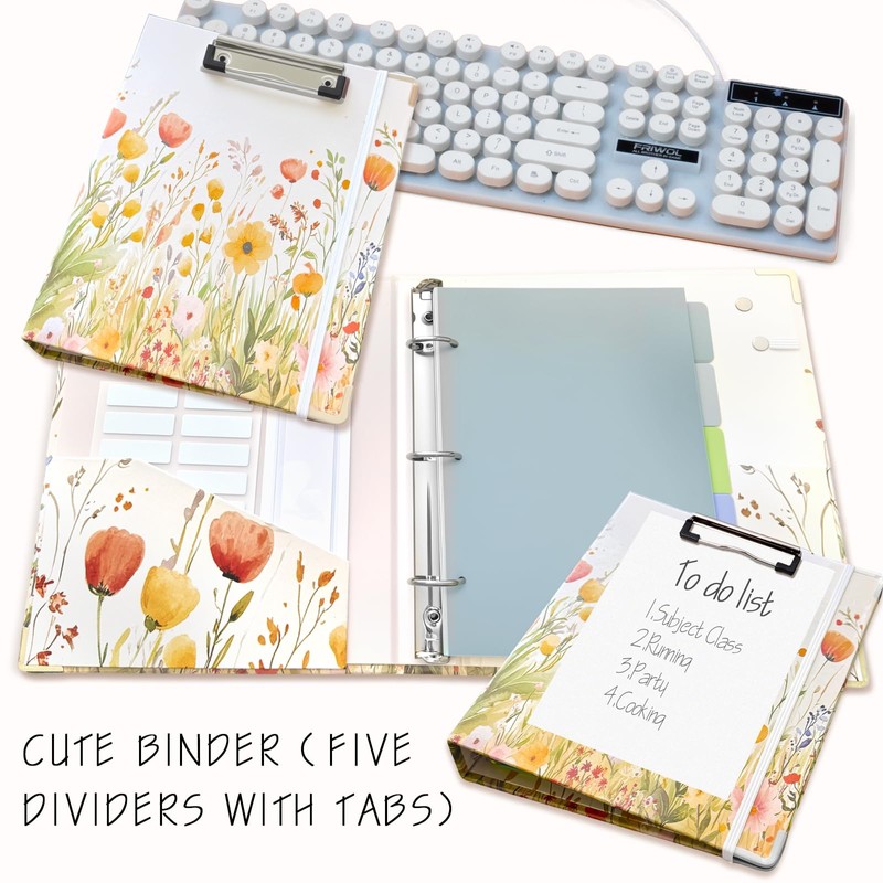 Mini Binder Organizer for 5.5" x 8.5" Paper ，1 Inch