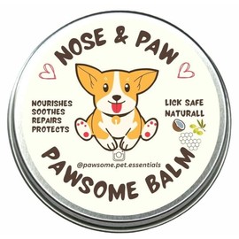 PAWSOME BALM - 100% Natural Dog Paw and Nose Balm - Soothes & Repairs Cracked Paws, Nourishes & Protects, Lick-Safe Moisturizer - Made in the UK - 30g