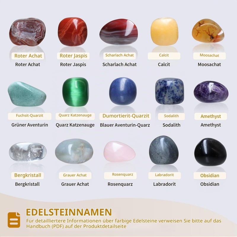Colourful gemstone set, large 330 g, gemstones large 2-3 cm,