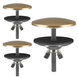 Sanbege 2" Kitchen Sink Hole Covers Pack of 3, Stainless Steel Sink Tap Hole Plug, Faucet Hole Cap Fits Kitchen, Bathroom Sink Hole in 0.4" to 1.8" Diameter (Brushed Gold)