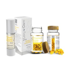 Juveternal Lovy care Duo Crema facial vitamina E+ Jalea real+ celulas madre Lovy Care 30 ml pH 5.5 + Cápsulas faciales vitamina E 90 caps Revitalizante Regeneradora Tonificante