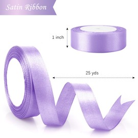 Lavender Ribbon for Flower Bouquet Purple Ribbon 1 Inch 25 Yards Purple Satin Ribbon Bouquet Ribbon Fabric Ribbon Gift Wrap Ribbons for Flower Bouquets Lilac Ribbon Light Purple Ribbon Floral Tape