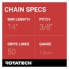 x2 (Two) 14" Genuine Rotatech Chainsaw Saw Chain *Pack of