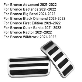 APESER Compatible with Ford Bronco Pedal Covers 2021-2024,Bronco Gas Pedal Cover and Brake Pedal Pad for Bronco Pedal,No-Drill Aluminum Pedal Plates Bronco Racing Pedal Pads (Automatic,2Pcs)