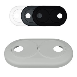 FUX 3 STCK Doppel Heizungsrohr Rosetten, Rohrabstand variabel, Farben und Gr??en, Rohrabdeckung, Verkleidung, Heizk?rper Rosetten, Abdeckungen Heizungsrohr (18mm, Lichtgrau RAL 7035)