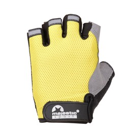 Majestic Sport Cycling Gloves Men Women Half Finger Breathable Cycling Gloves Gel Shock Absorbing Non-Slip Size L Lime Black