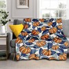 Burnt Orange Blue Fall Throw Blanket 60 X 50 Inch