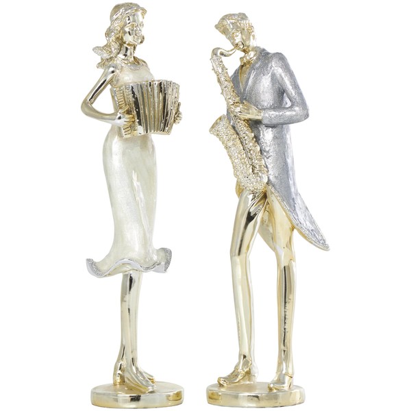 Deco 79 Resin Musician Decorative Sculpture Home Decor Statues with