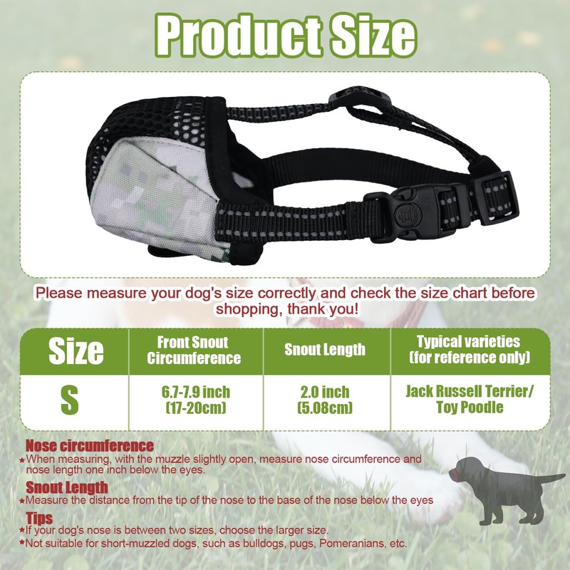 Dog Muzzle, Soft Adjustable Dog Muzzle with Reflective Strap Pet