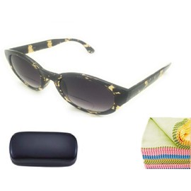Women's Bifocal Reading Sunglasses Oversized Cat Eye Fashion Readers Sun Glasses (Yellow Tortoise, 2.5)