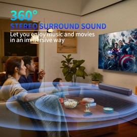 Jierben Sound Bar for Smart TV, Bluetooth Soundbar for TV with Optical/AUX/RCA 3D, 50w Surround Sound Speakers, Surround Sound System for TV/PC/Gaming/Projectors, Bluetooth Surround Sound Speakers