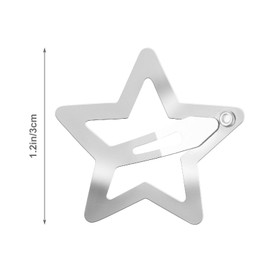 Star Hair Clips Y2K Accessories Silver Metal Hair Clips Snap Star Hair Accessories Non-Slip Star Clips for Girls and Women