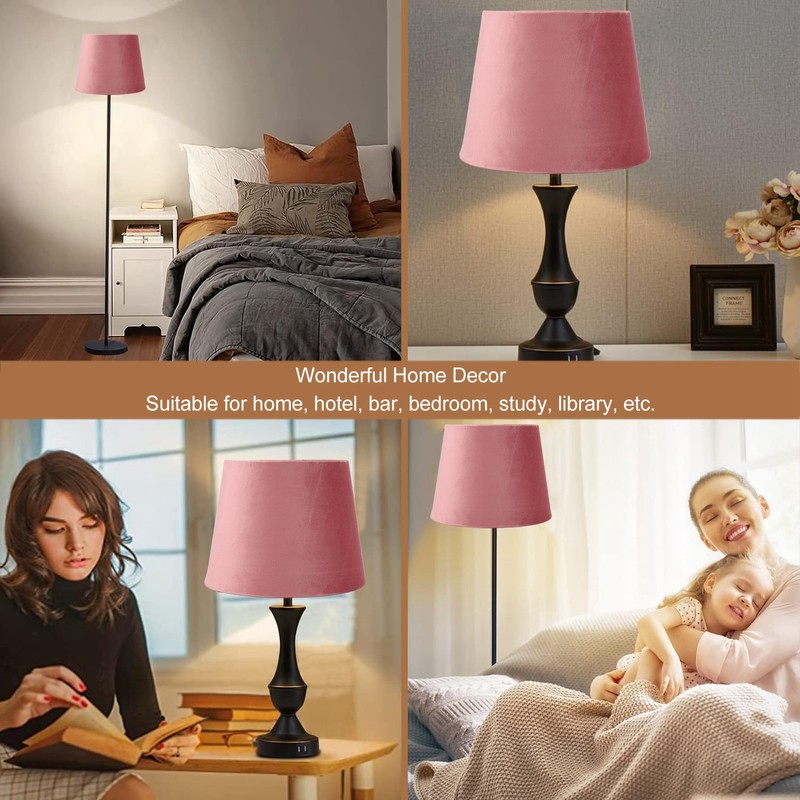 Fabric Lampshade E27 E14 Velvet Conical Decorative Lamp Replacement Shade