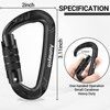 AUMAYCO Auto-Locking Carabiner Clips Black 2PC of 12KN (2697 lbs),