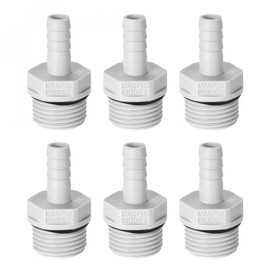 sourcing map PVC Barb Hose Fitting Connector Adapter 8mm or 5/16" Barbed x 1/2" G Male Pipe 6pcs
