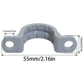 Heyous 12PCS Grey PVC Conduit Clamps 1/2 Inch Plastic 2 Holes Pipe Band for Fixing Cable/Stainless Steel Tube/Rubber Hose