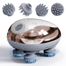 Tillsok Electric Scalp Massager, Head Massager for Hair Growth and Stress Relax, Handheld Portable Scalp Brush and Scrubber, Head Scratcher with 96 Kneading Nodes, Dog and Cat Massager(White)