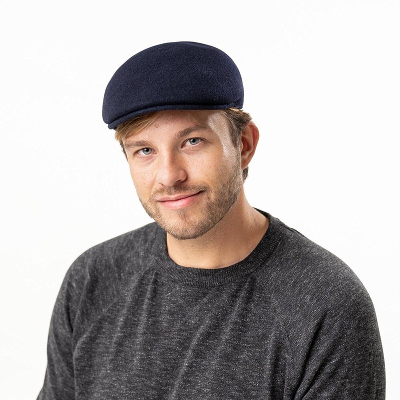 Kangol Men's Seamless Wool 507 Peaked Cap, dark beige