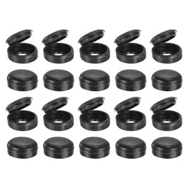 Sourcing Map 100Pcs Black PVC Screw Caps, 6mm/0.24" ID Screw Snap Covers Washer Flip, PVC Hinged Screw Cover Caps
