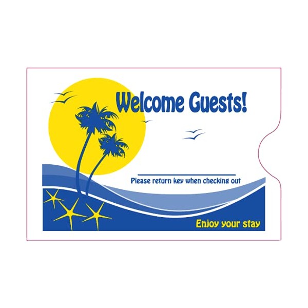Keycard Envelope/Sleeve" Welcome Guests" 2-3/8" x 3-1/2" 500CT (Light Blue)