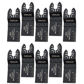 Oshlun MMC-0310 Standard HCS Oscillating Tool Blade with Quick-Fit Arbor for Standard and Quick Change Tools, 1-1/3-Inch, 10-Pack