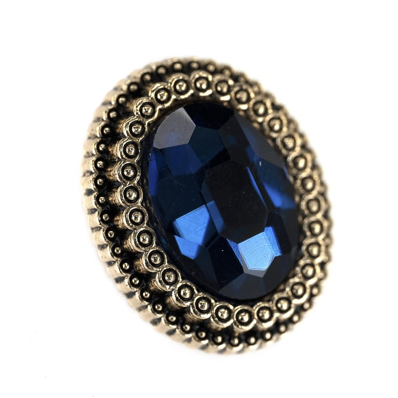 Craftisum 20 pcs Blue Oval Rhinestone Metal Shank Sewing Coat