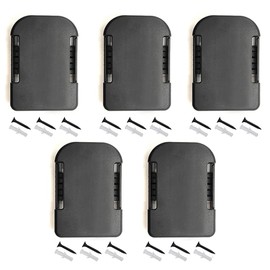 QINIZX 5 Packs Battery Wall Mount Storage Shelf Rack, Battery Holder Compatible for Makita 18V/for Bosch 18V Li-ion Batteries Cover/Protector Organizer Shelf Bracket Belt Slot