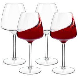 MICHLEY Floating Wine Glasses for Pool Unbreakable Tritan Plastic Red Wine Glasses with Stem Poolside Floating Cups 20.5 OZ, Dishwasher Safe, Set of 4