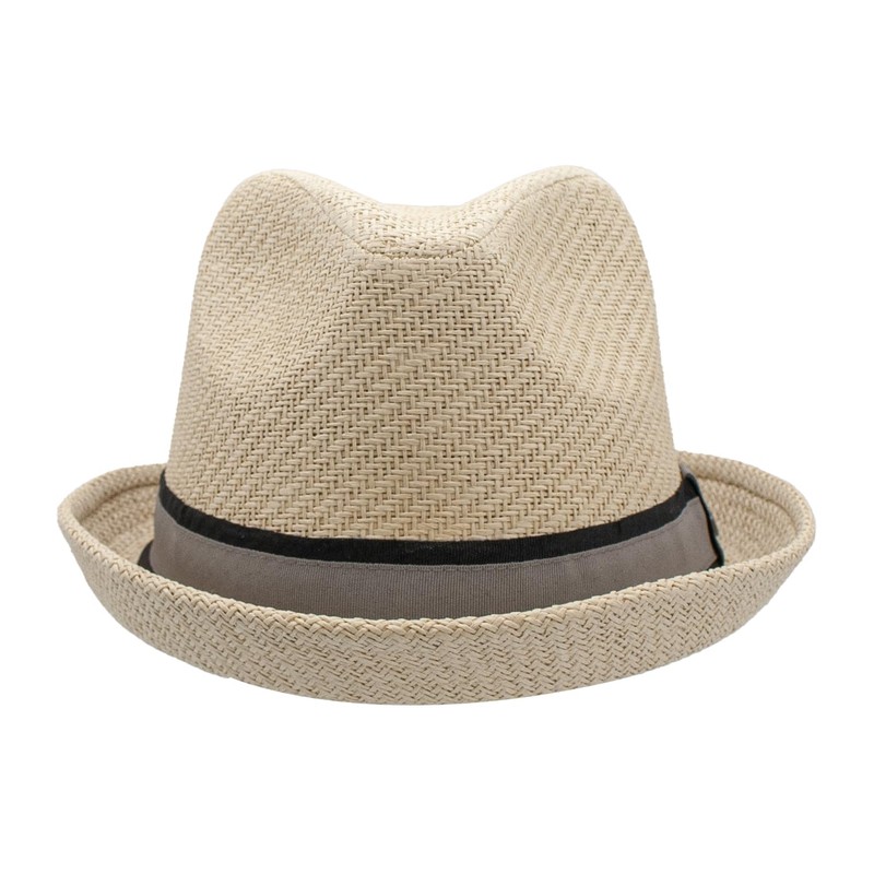 Peter Grimm Depp Fedora Hat, Natural Grey/Black, Large-X-Large