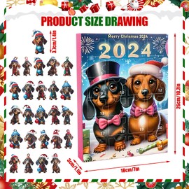 Dog Advent Calendar 2024, Acrylic Christmas Tree Pendant Dog, Christmas Tree Decoration, 24-Day Christmas Countdown Calendar for Dog Lovers