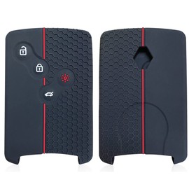 OTMIK Funda de silicona para llave de coche compatible con Renault Duster Kaptur Clio Captur Logan Megane Soft Key Shell 4 botones