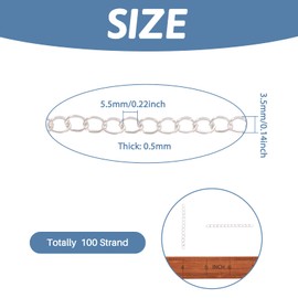 Craftdady 90Pcs Silver Twist Extender Chains 1.77-1.97 Inch Removable Chain Extension Tails for Necklace Bracelet Anklet