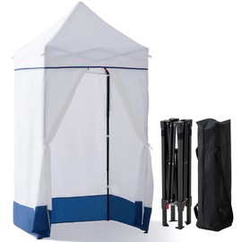 SUNJOY 4 x 4 Pop-Up Canopy Tent, Portable Instant Privacy Changing Tent, Toilet Stall with Sidewalls, Light Weight Sun Shelter with Carry Bag, for Camping and Beach, Navy