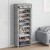 Calmootey 9 Tier Shoe Rack Organizer,Portable Shoe Shelf with Nonwoven