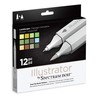 Illustrator by Spectrum Noir 12 Piece Twin Tip Artist Alcohol