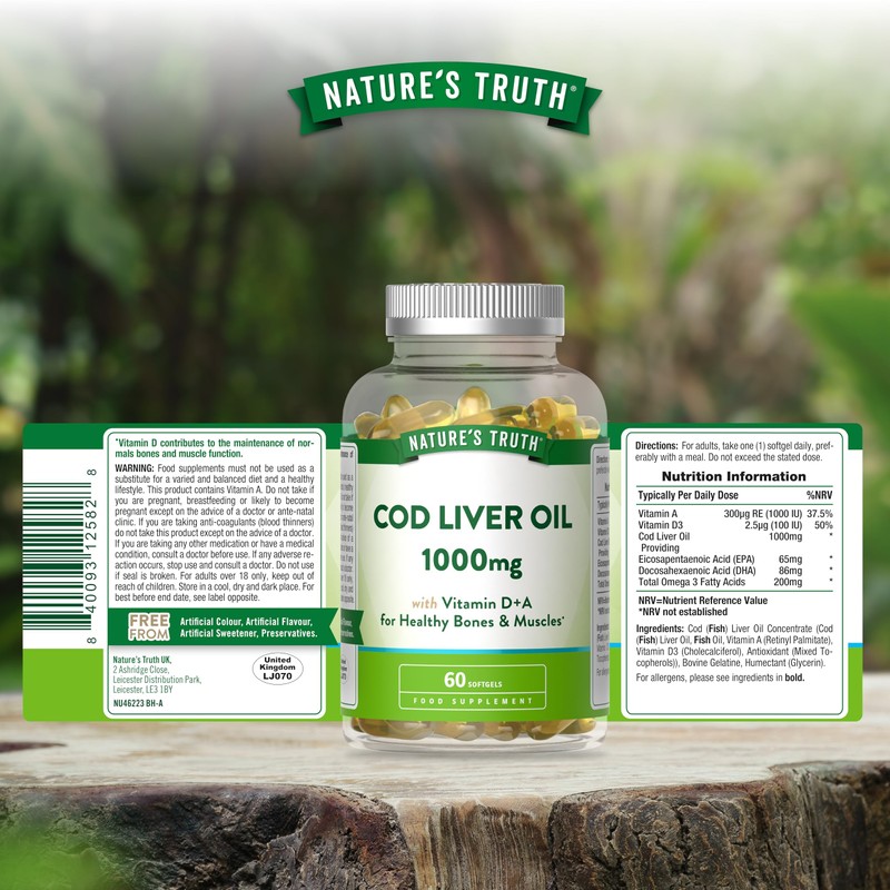 Nature's Truth Cod Liver Oil 1000mg - 60 Softgels -