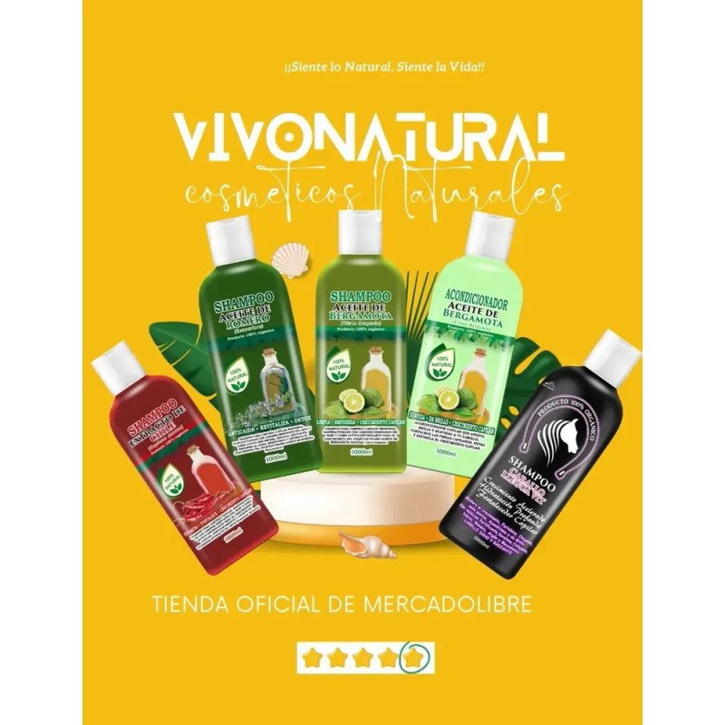 Shampoo Aceite De Bergamota 1l + Shampoo Extracto Sabila 1l