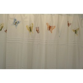Ricardo Butterfly Embroidered Fabric Shower Curtain Mariposa 70Wx72L