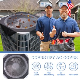 COVERTIFY Central Air Conditioner Covers for Outside, Breathable Air Conditioner Cover, 36x36 Mesh and Oxford AC Unit Cover Outdoor - Top Universal Defender