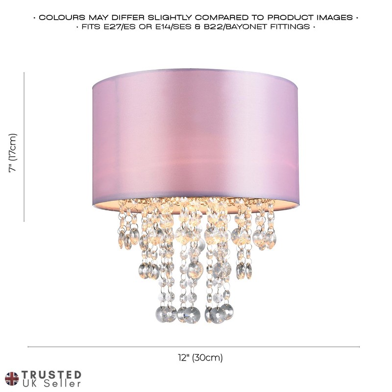 Modern and Eye-Catching Lilac Satin Fabric Pendant Light Shade with