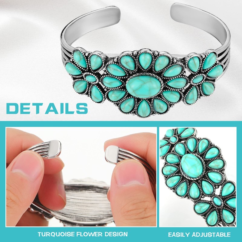 Bonuci Turquoise Bracelet Women Western Style Jewelry Turquoise Cuff Bracelet