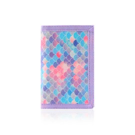 Nitort Wallet,RFID Trifold Canvas Outdoor Sports Wallets for Kid,Lovely and Novelty Wallet with Zipper for Kids- Front Pocket Wallet with Magic Sticker(Rainbow Bling KW03)