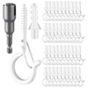 FSAH 48 PCS Q-Hanger Hooks, Screw Hooks for Outdoor String