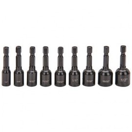 "ABC Products" - (New Stronger Magnet Holder) - 9 Piece - SAE Magnetic Nut setter Set - With Quick Release - (Includes Sizes: 1/2", 15/32", 7/16", 13/32", 3/8", 11/32", 5/16", 9/32", and 1/4")