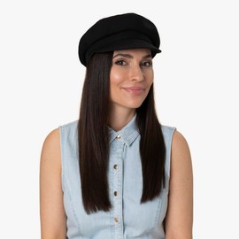 Stetson Superior Cotton Newsboy Cap Women/Men Black 7 3/4
