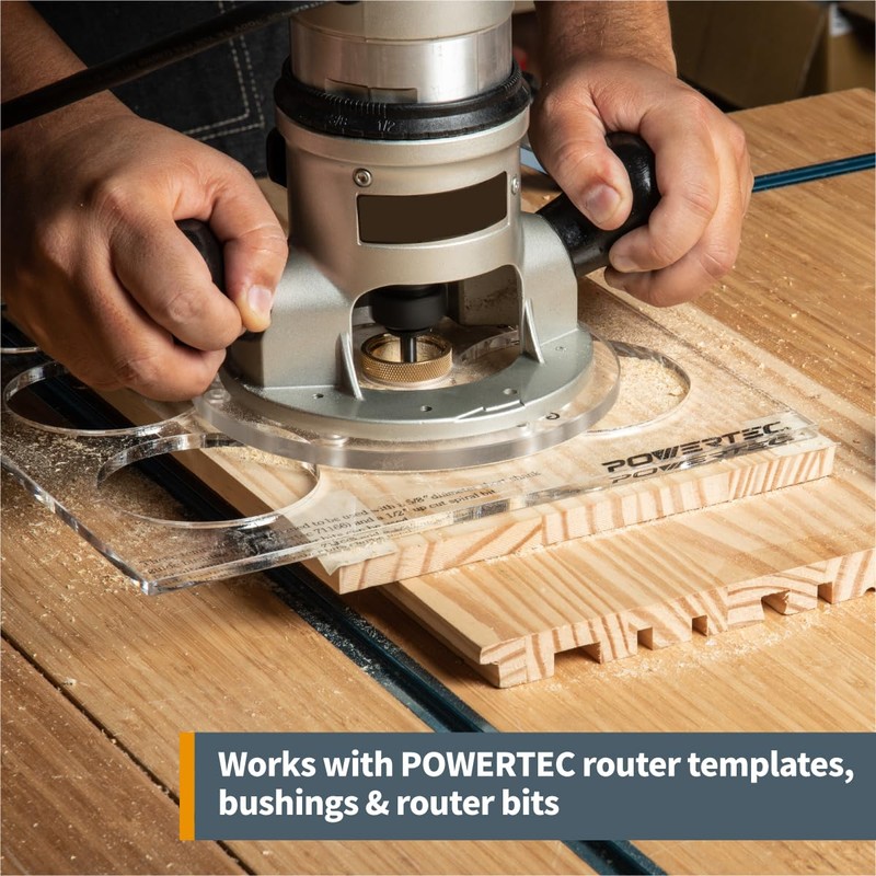 POWERTEC Router Base Plate Clear Acrylic 6-1/2" & 5/16" Thick