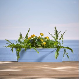 Bloem Dayton Recycled Plastic Large Window Deck Box Planter (DAYDB2771), Ocean Blue, 27"