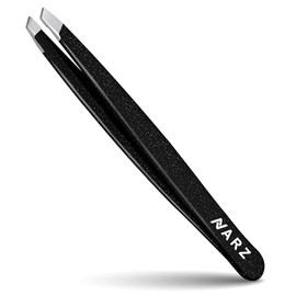NARZ 1 Piece Professional Tweezer for Facial Hair Women & Men Stainless Steel Precision Tweezers for Ingrown Hair Tweezers for Men & Women (Shiny Black)