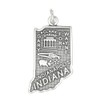 LGU Sterling Silver Oxidized Indiana State Map Charm